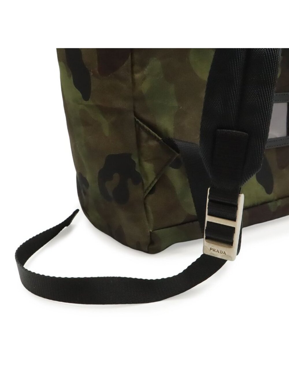 Prada Backpack Camouflage Pattern Nylon Fumo Green Multicolor Silver - Picture 5 of 9